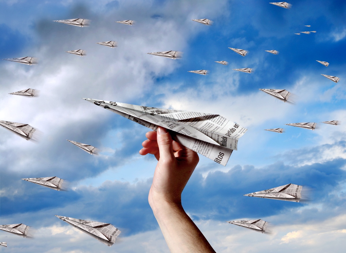 Offline-Marketing-Soaring-Paper-Airplanes